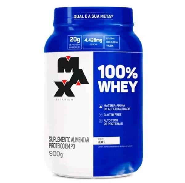 100% Whey max titanium leite 900G