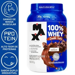 Whey Protein 100% double tasty 900% Max sabor chocolate